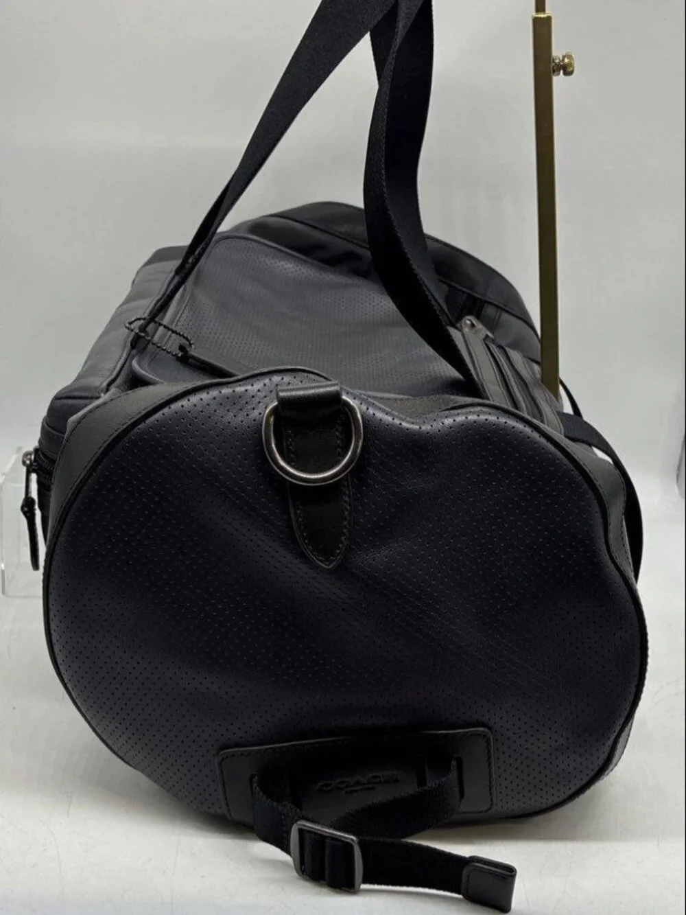 Coach Perforated Leather Explorer Duffel Bag (Style F56875) - Picture 8 of 14